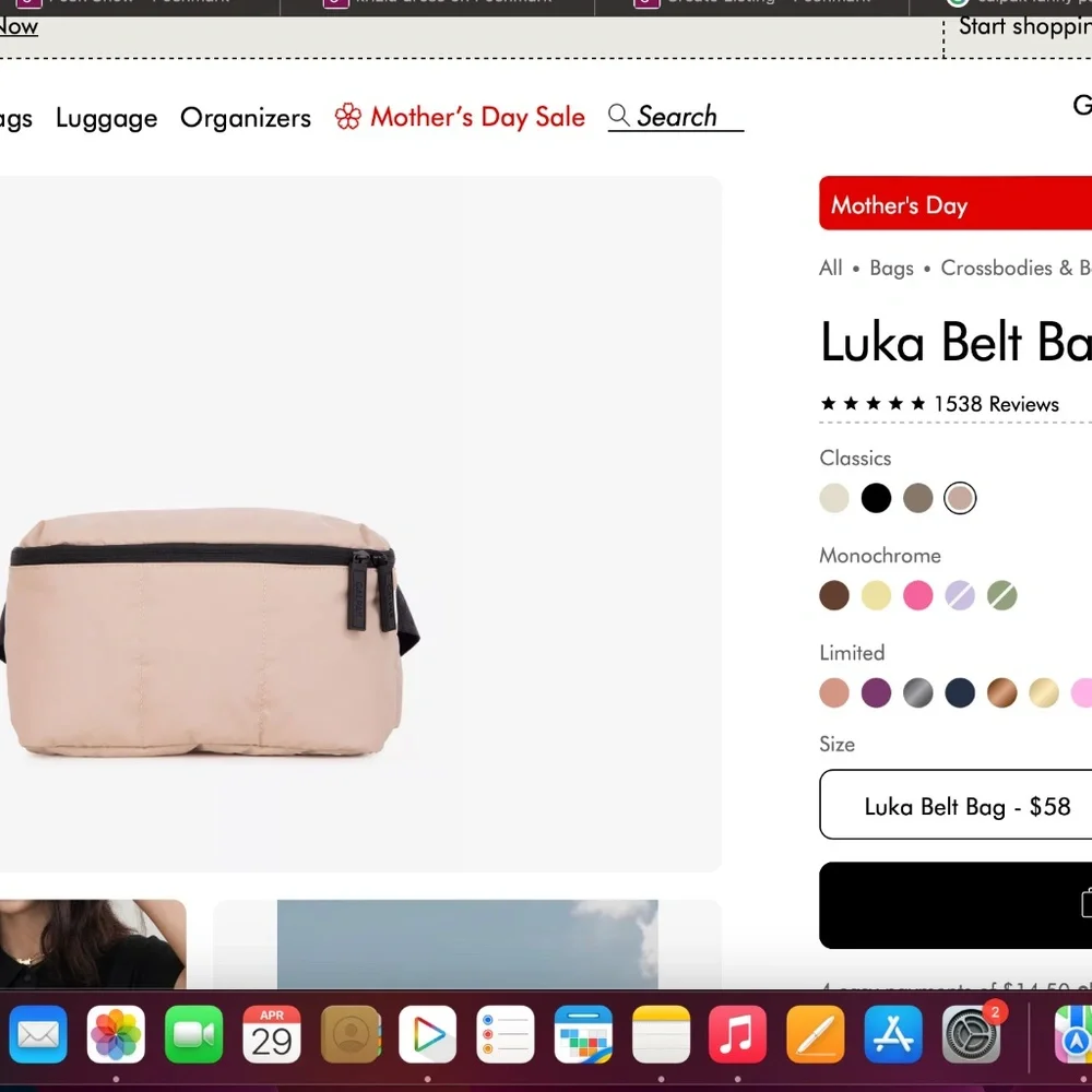Calpak Taupe Puffer Crossbody Fanny Pack with Black Strap